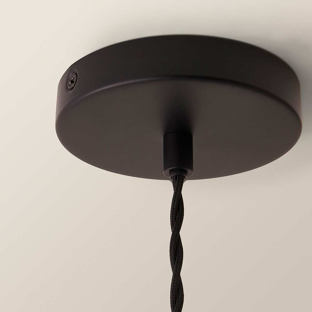 ValueLights Susie Single Glass Lantern Shade Matte Black LED Ceiling Pendant Light Image 4