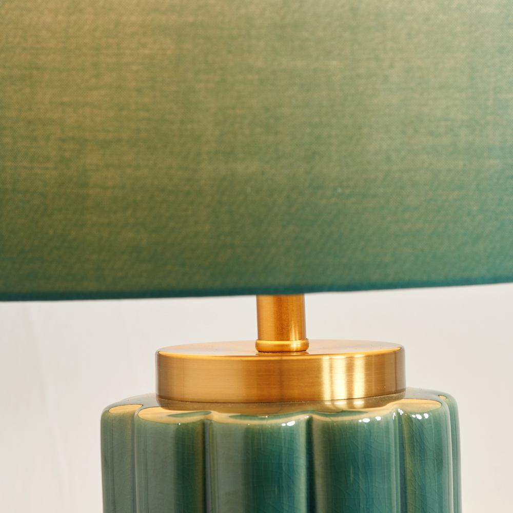 Pacific Lifestyle Lushan Green Scalloped Ceramic Table Lamp Image 3