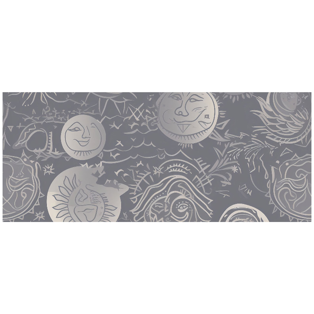 Warren Reed Designer Sun and Moon in Grey Glass Bathroom Splashback 25 x 60cm Image 2