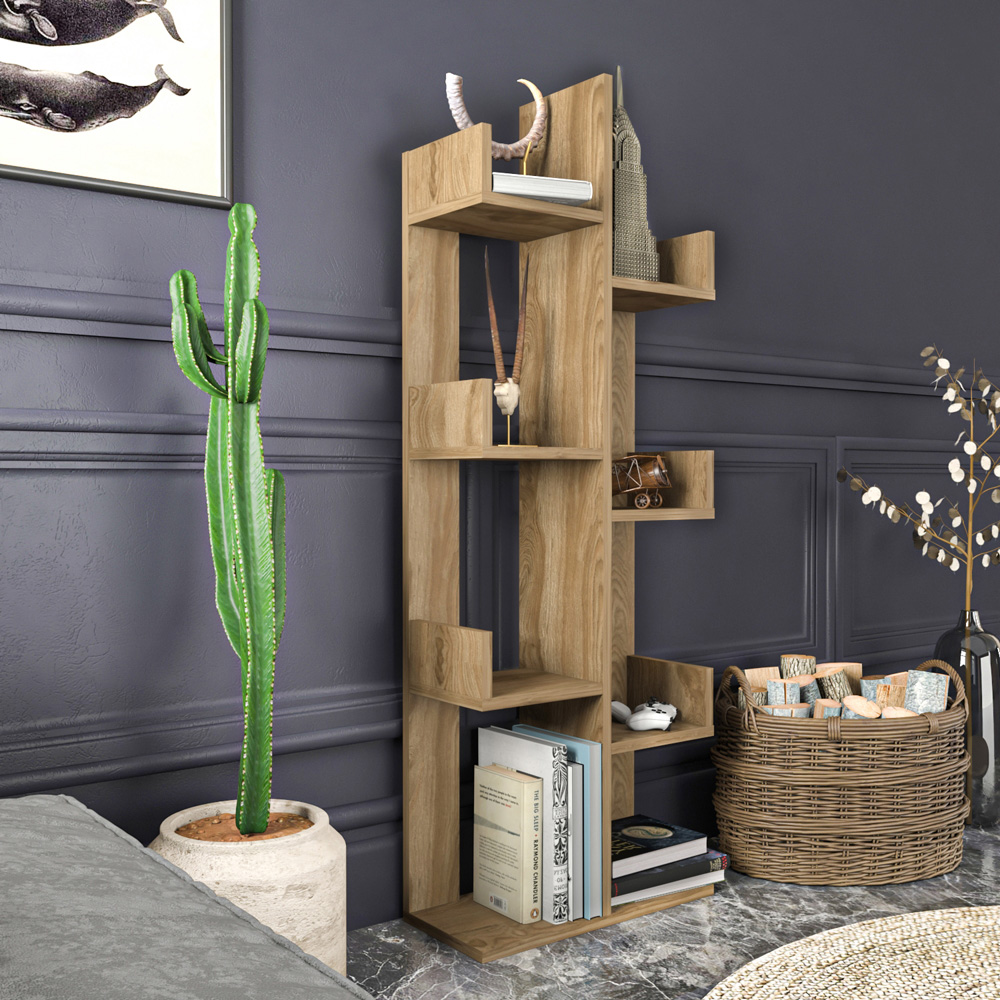Decorotika Lui 8 Shelf Oud Tall Tree Style Bookshelf Image 3