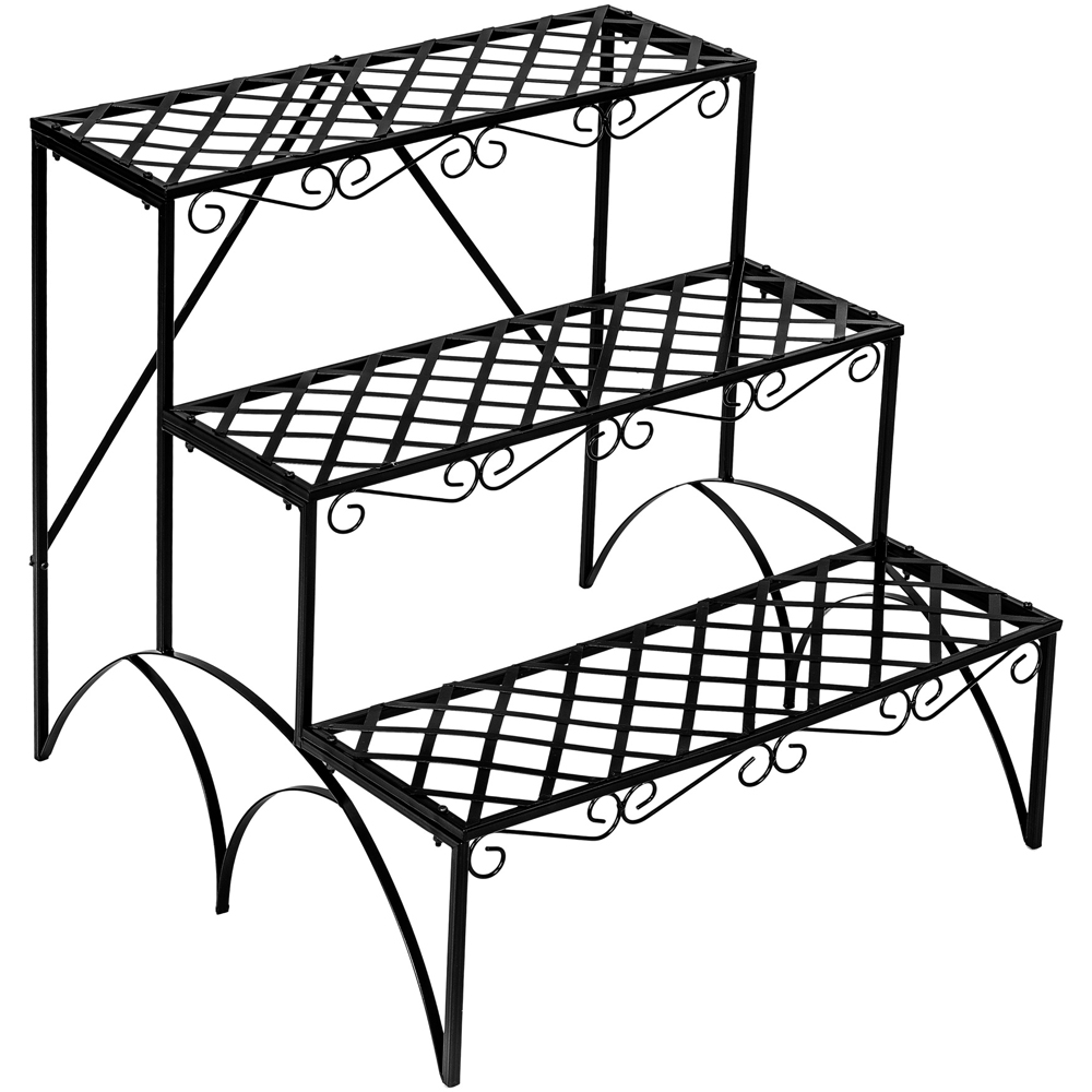tectake 3 Level Stabilising Back Struts Plant Stand 60 x 60 x 60 cm Image 1