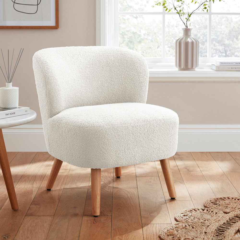 GFW Evie Cream Teddy Accent Chair Image 6