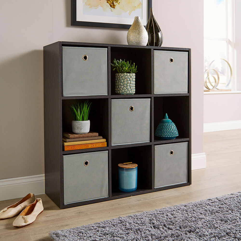 Home Source Cube Plus 9 Cube Black Storage Unit Image 4