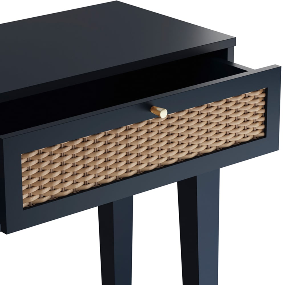 Bordeaux 2 Drawer Blue Rattan Dressing Table Image 5