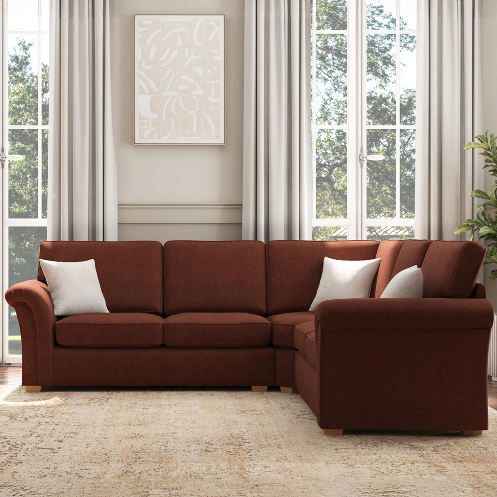 Castleacre 4 Seater Venice Brick Fixed Back Corner Sofa Image 5