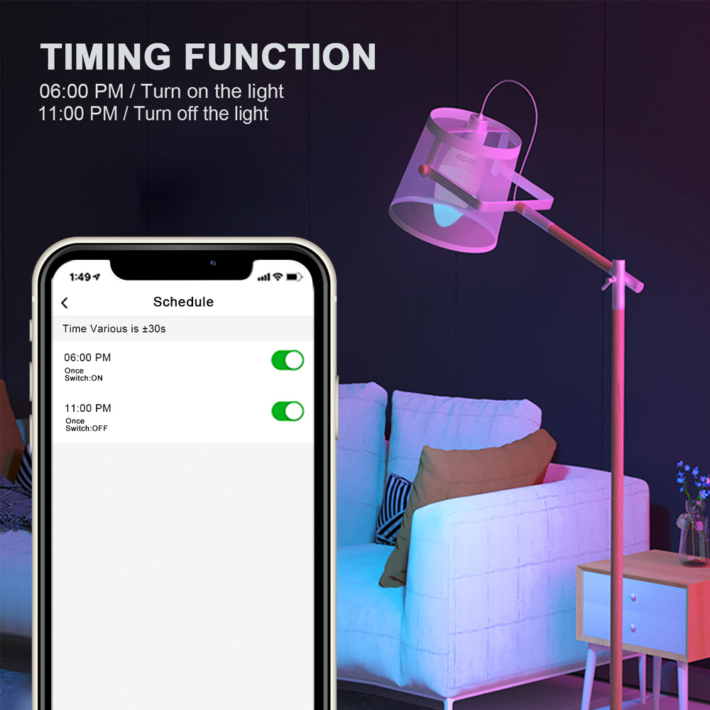 ExtraStar 2 Pack E27 Multicolour 6W WiFi LED Smart Light bulb Image 4