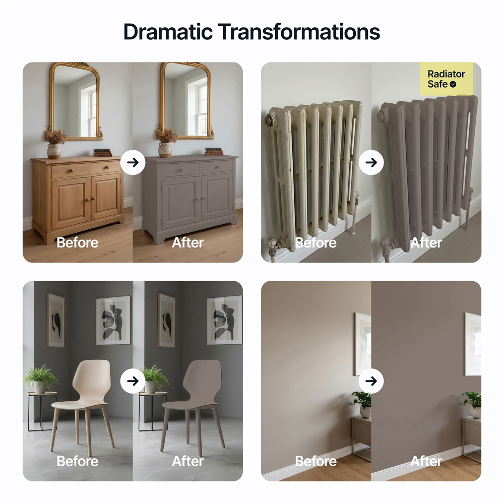Hemway Mushroom Brown Furniture and Walls Matt Chalk Paint 1L Image 5