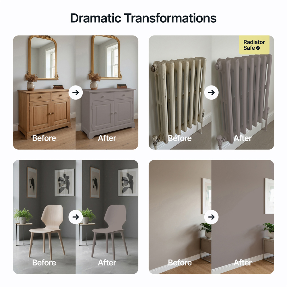 Hemway Taupe Brown Furniture and Walls Matt Chalk Paint 1L Image 5