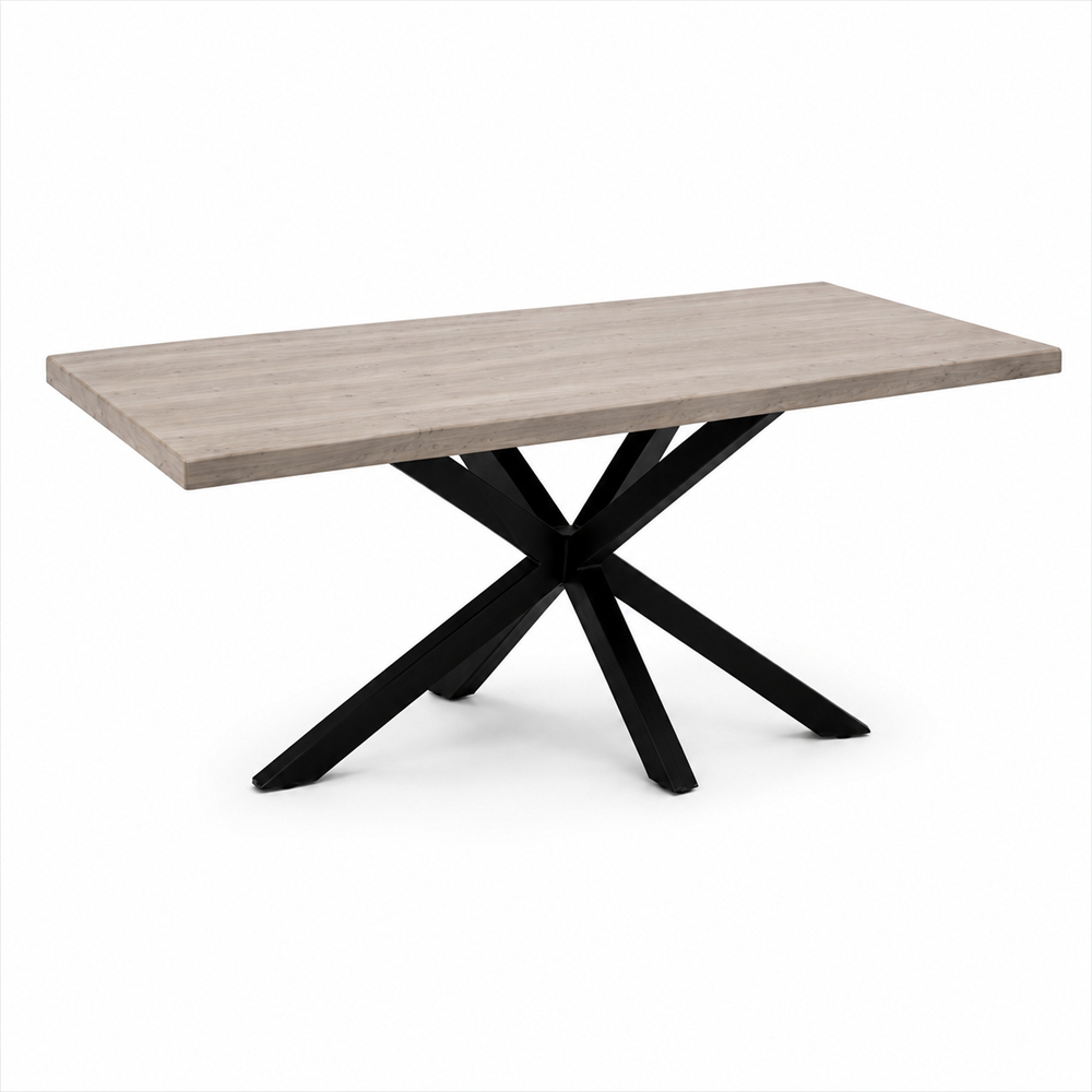 Homebase Sleek and Slender Grey Wash 4 Seater Dining Table with Spider Leg Image 2