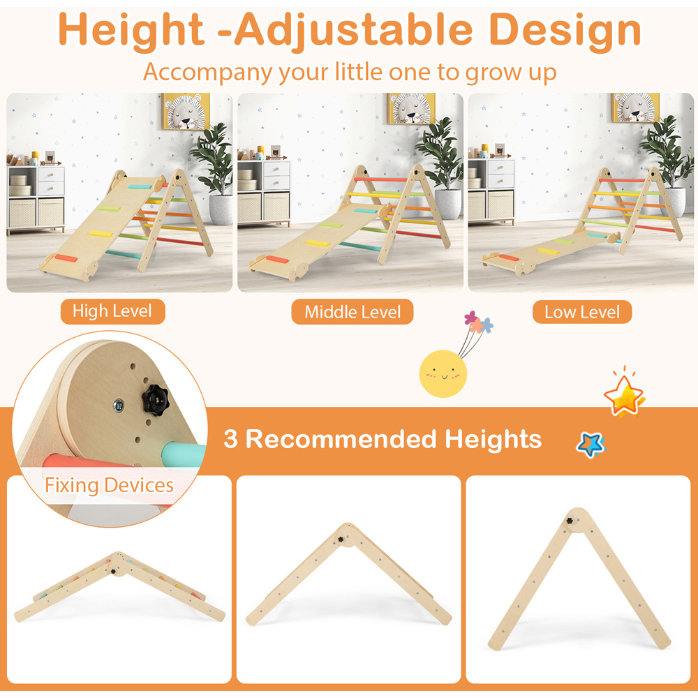 Costway Multicolour Kids 7 in 1 Wooden Foldable Indoor Climbing Toy Image 6