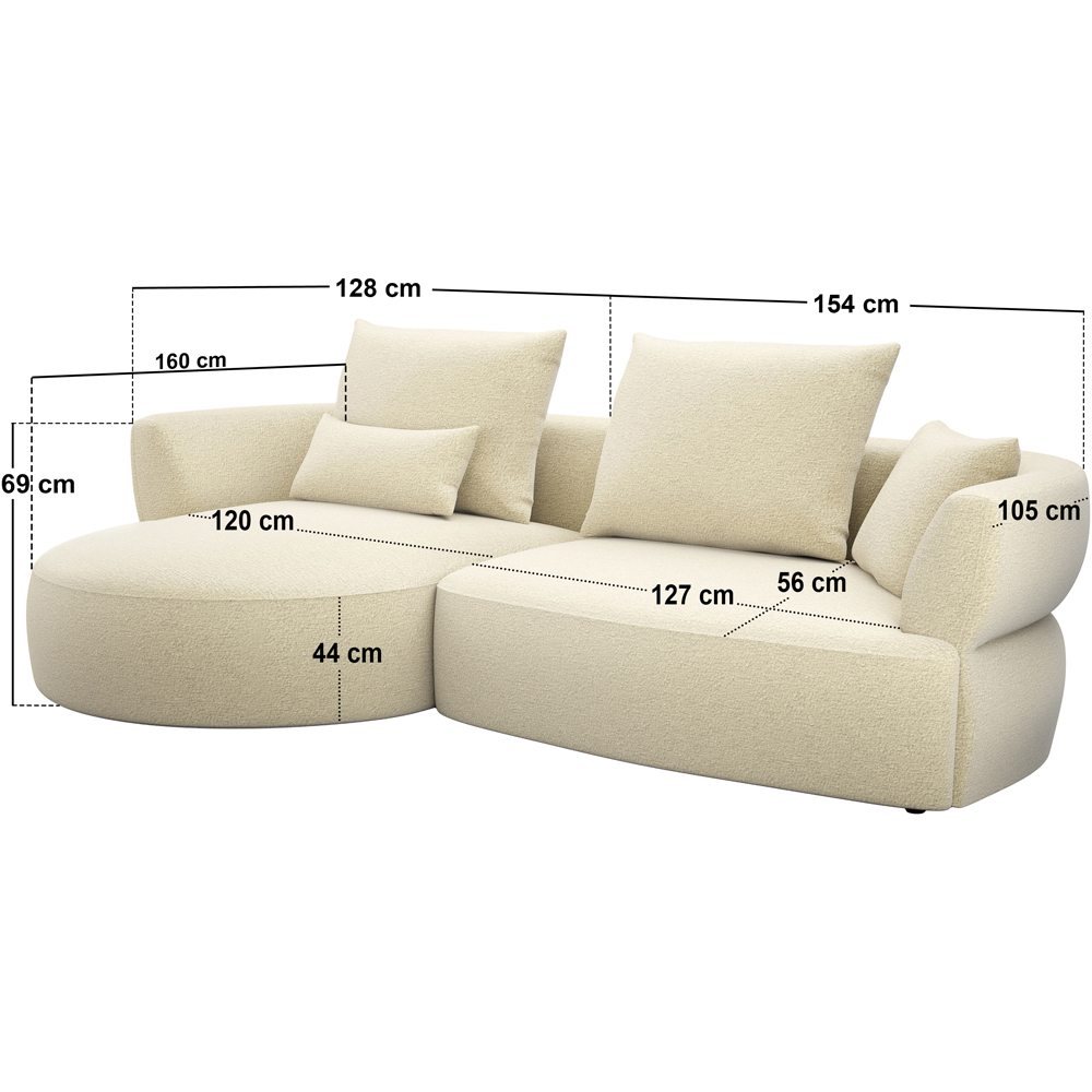 SOLACE+CO Lia 2 Seater Beige Chenille Large Sofa Image 8