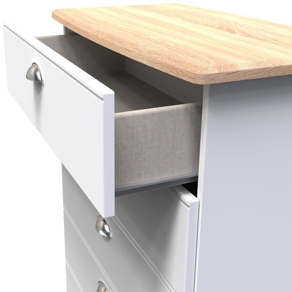 Crowndale Victoria 5 Drawer White Ash and Oak Chest of Drawers Image 6