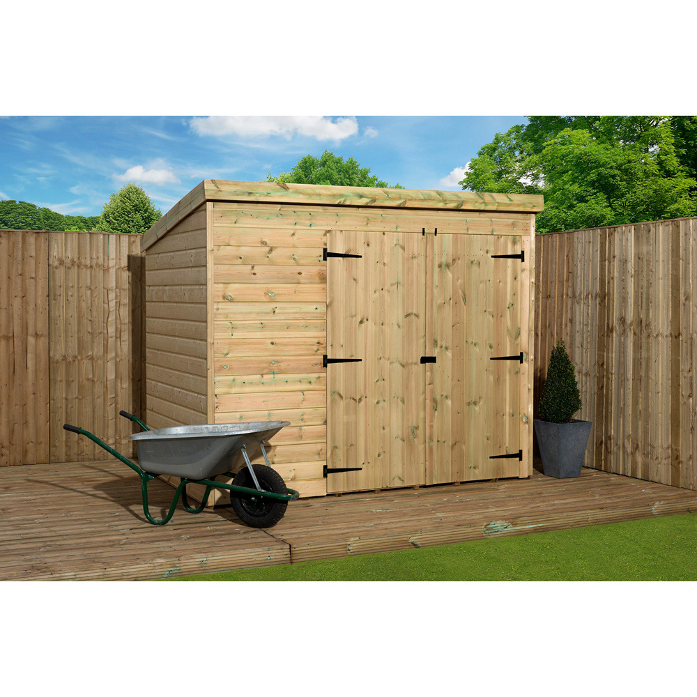 Empire Sheds 4000 8x 7ft Double Door Tongue and Groove Pent Garden Shed Image 2