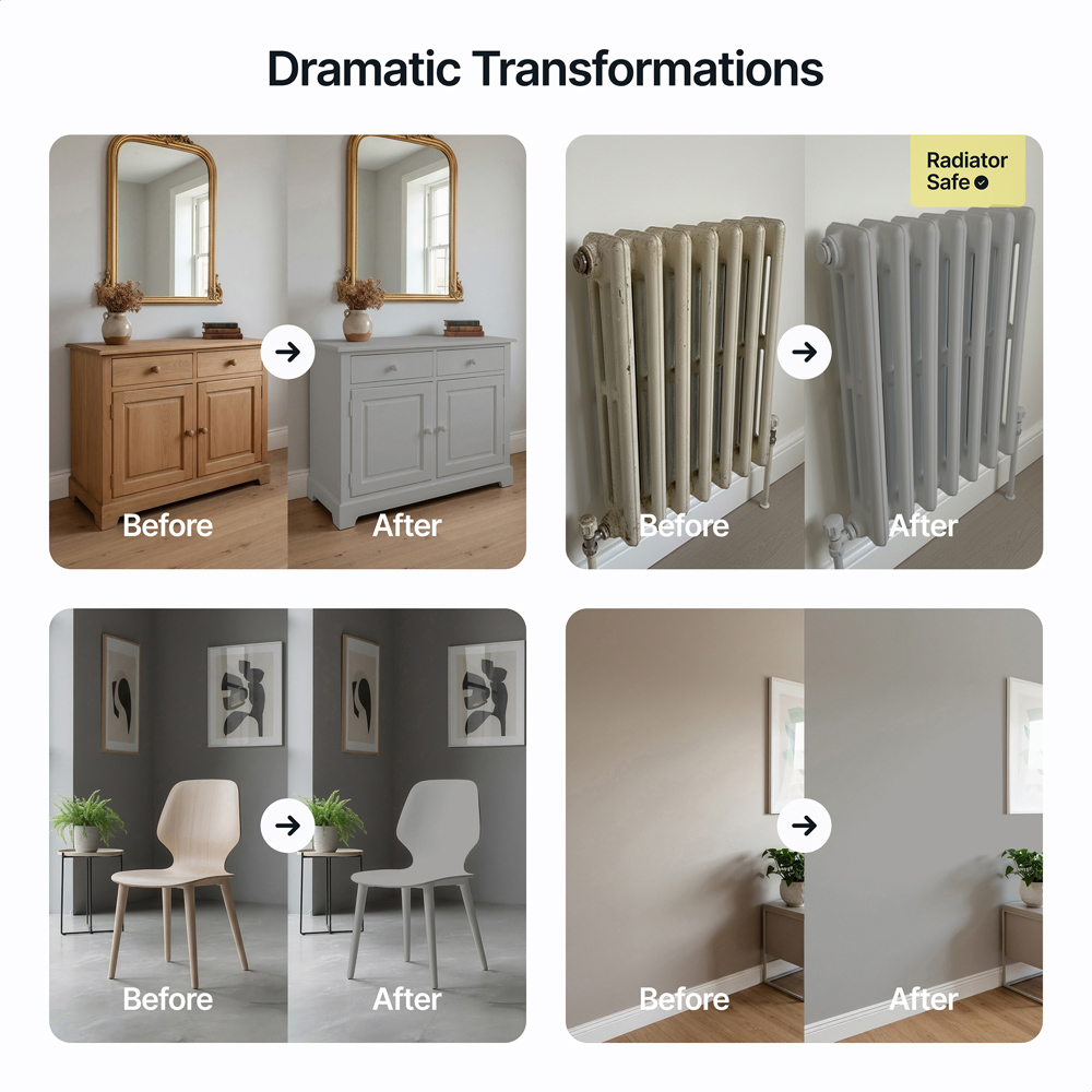 Hemway Elephant Grey Furniture and Walls Matt Chalk Paint 1L Image 5