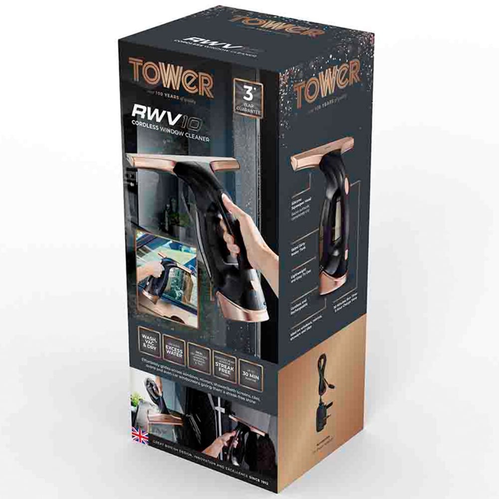 Tower TWV10 Gold Cordless Window Vacuum Cleaner Image 2