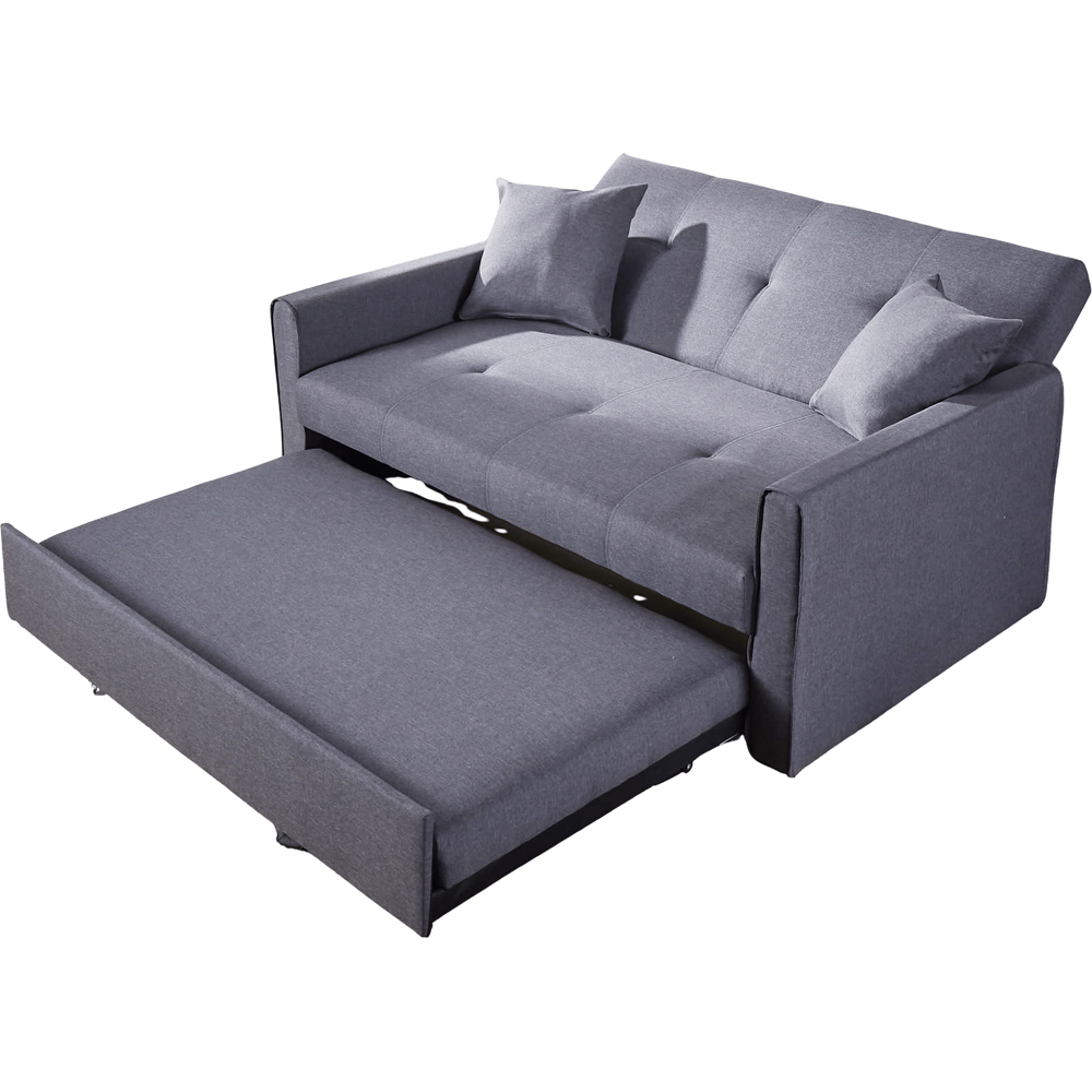 Home Source 2 Seater Dark Grey Sofa Bed Image 4