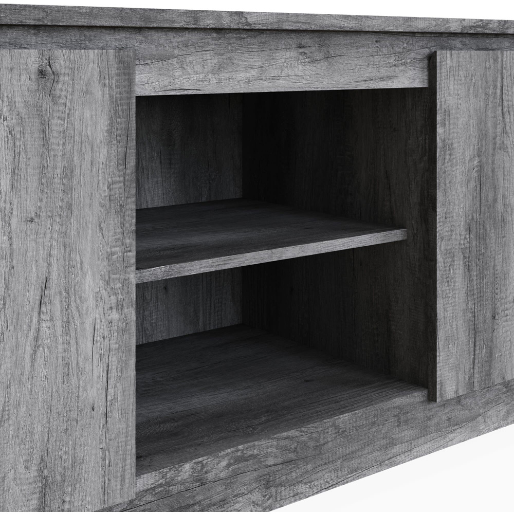 GFW Canyon 2 Door 2 Open Shelf Charcoal Grey Wide TV Unit Image 6