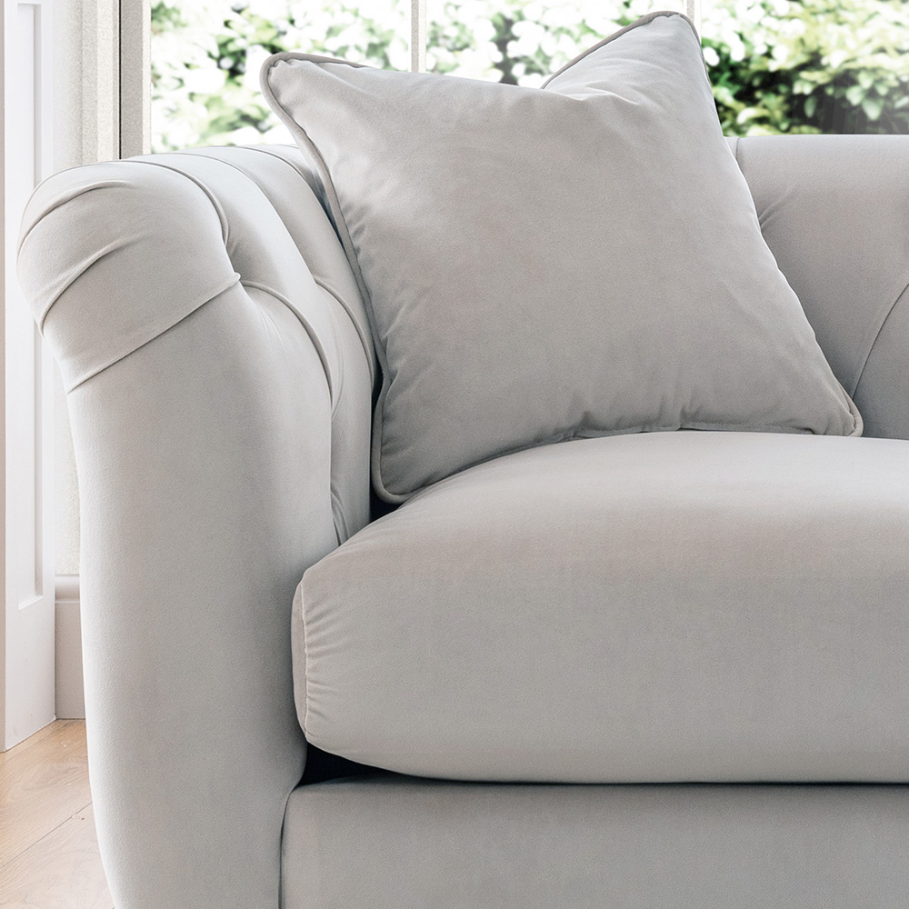 2 Seater Chalk Velvet Sofa Image 2