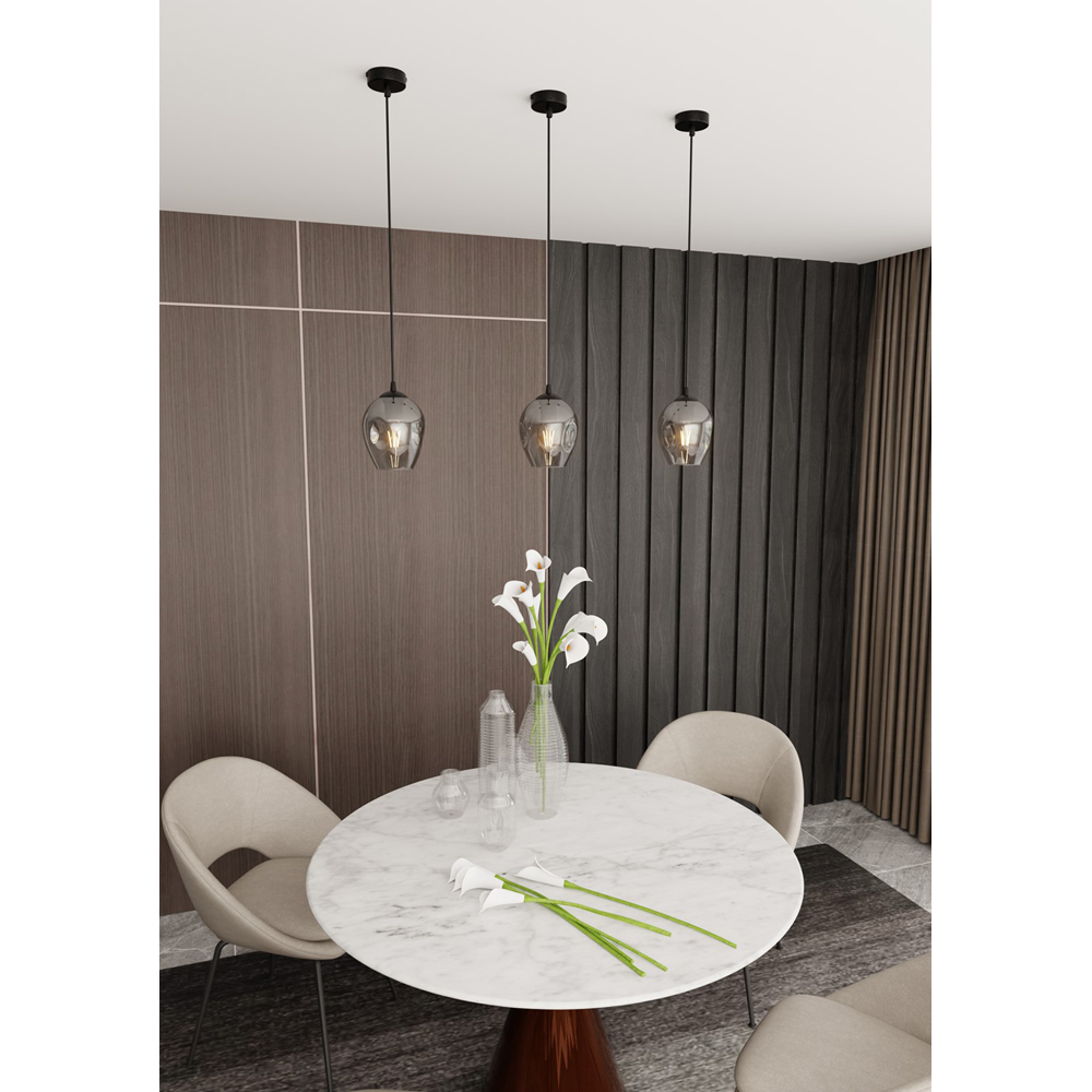 Emibig Istar Single Light Graphite Shade Black E27 Ceiling Pendant Light Image 7