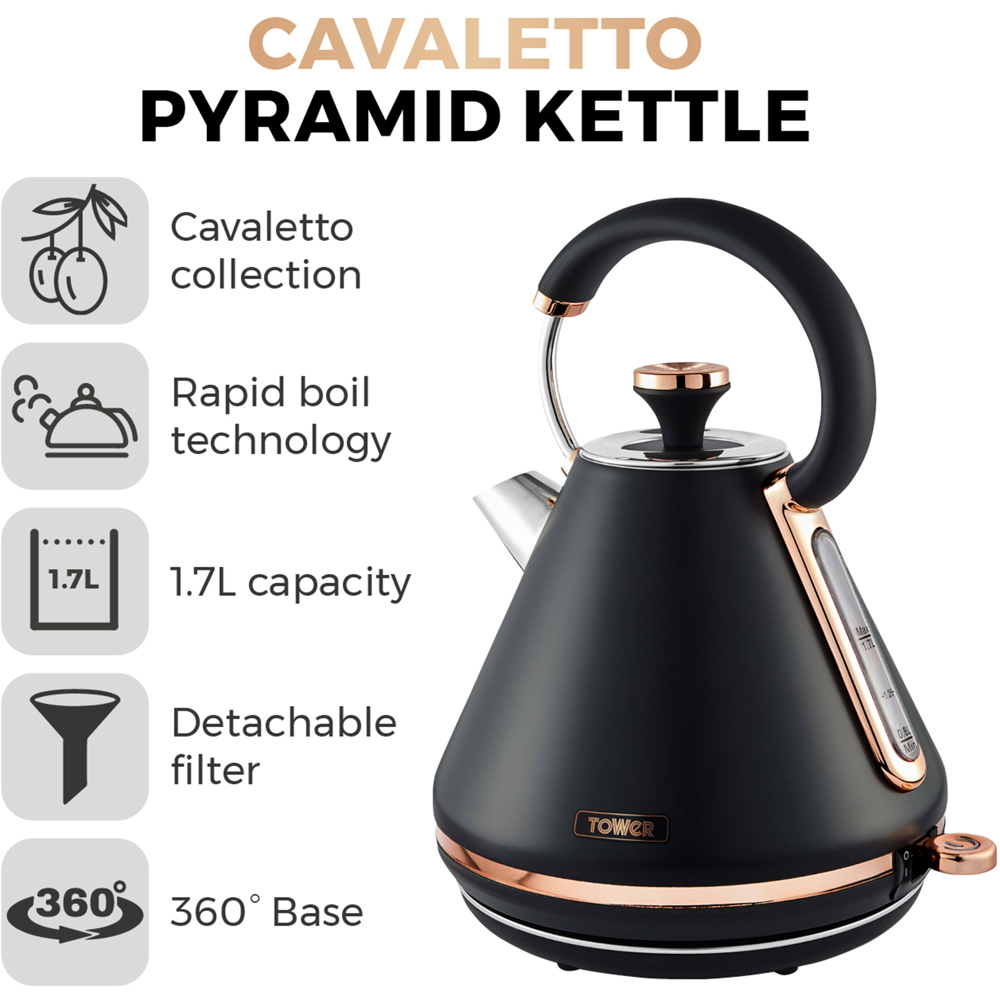 Tower Cavaletto EEJB263 4 Slice Toaster with 1.7L Kettle and 4.3L Manual Air Fryer Set Image 3