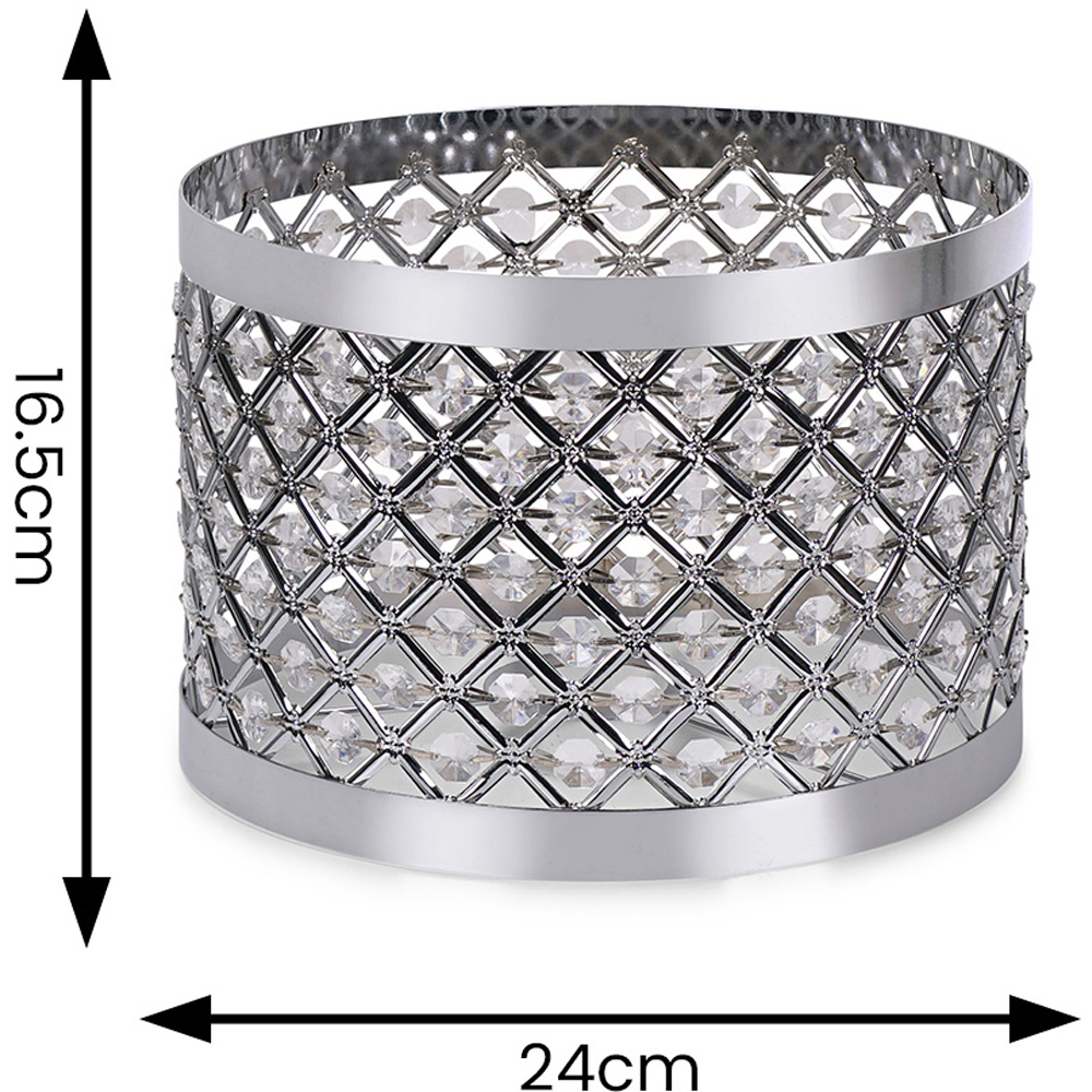 ValueLights Hadley Silver Jewel Light Drum Lamp Shade Image 6