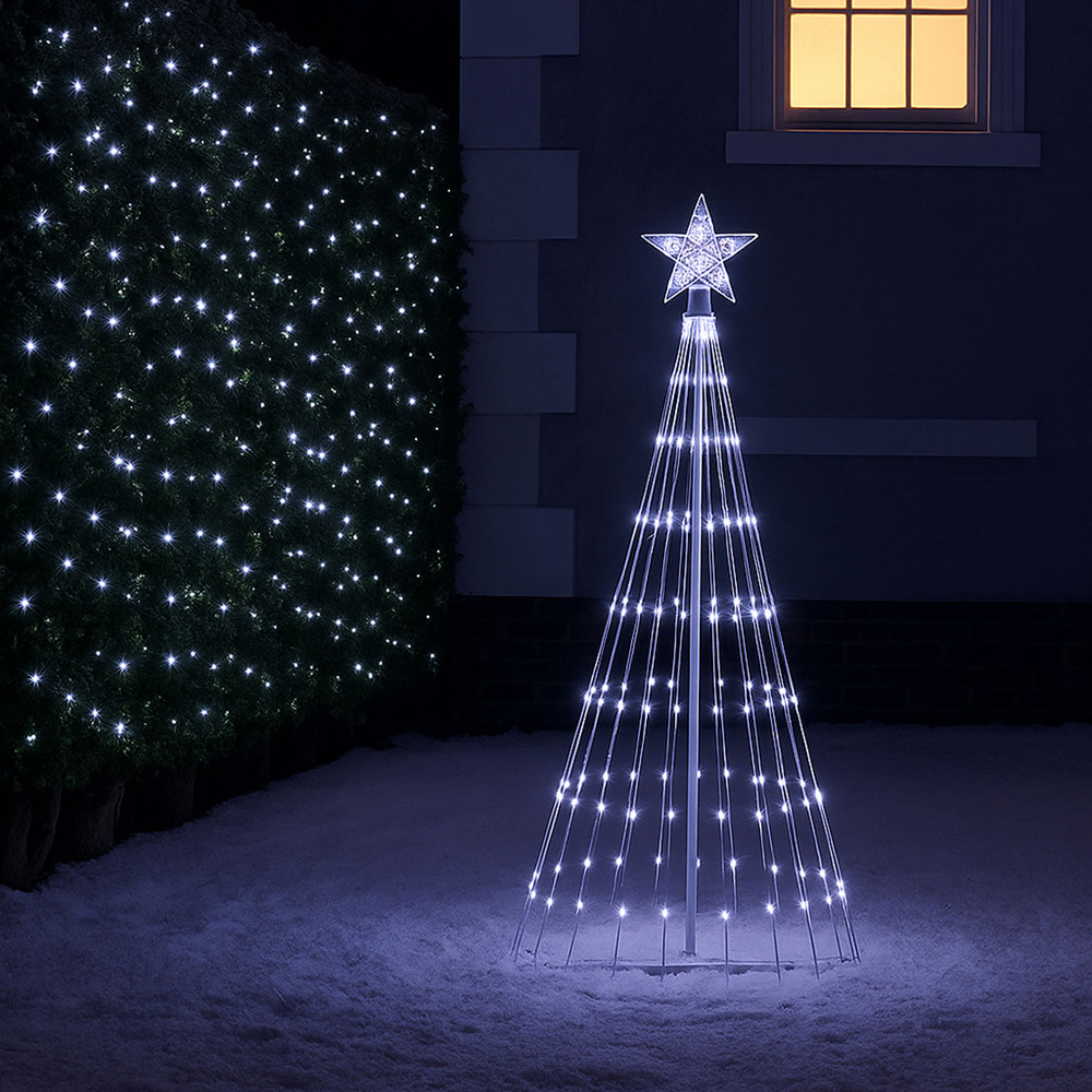 Neo Multicolour Waterfall LED Outdoor Christmas Tree with Remote 4ft Image 3
