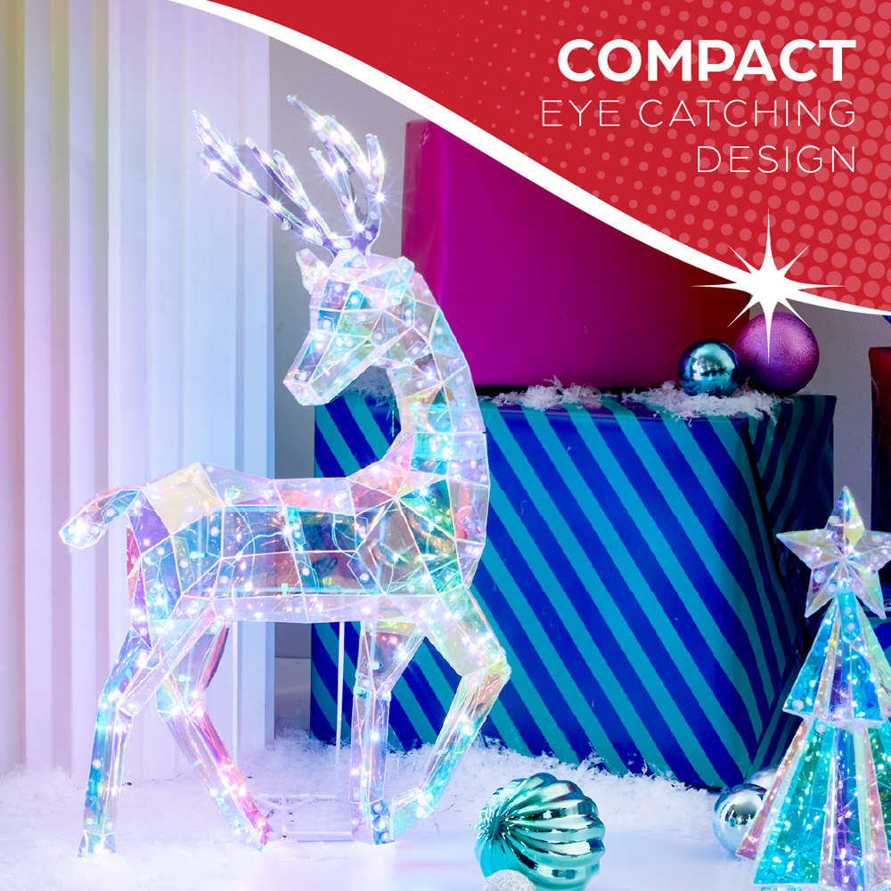 The Christmas Workshop 100 Cool White LED Iridescent Reindeer Decoration 2ft Image 7