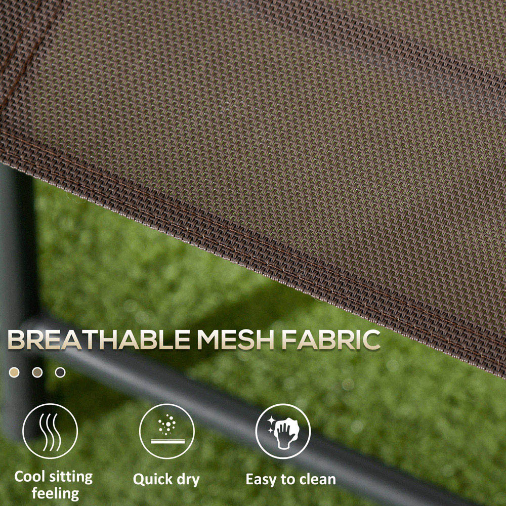 Outsunny 2 Seater Glass Top Foldable Bistro Set Brown Image 5