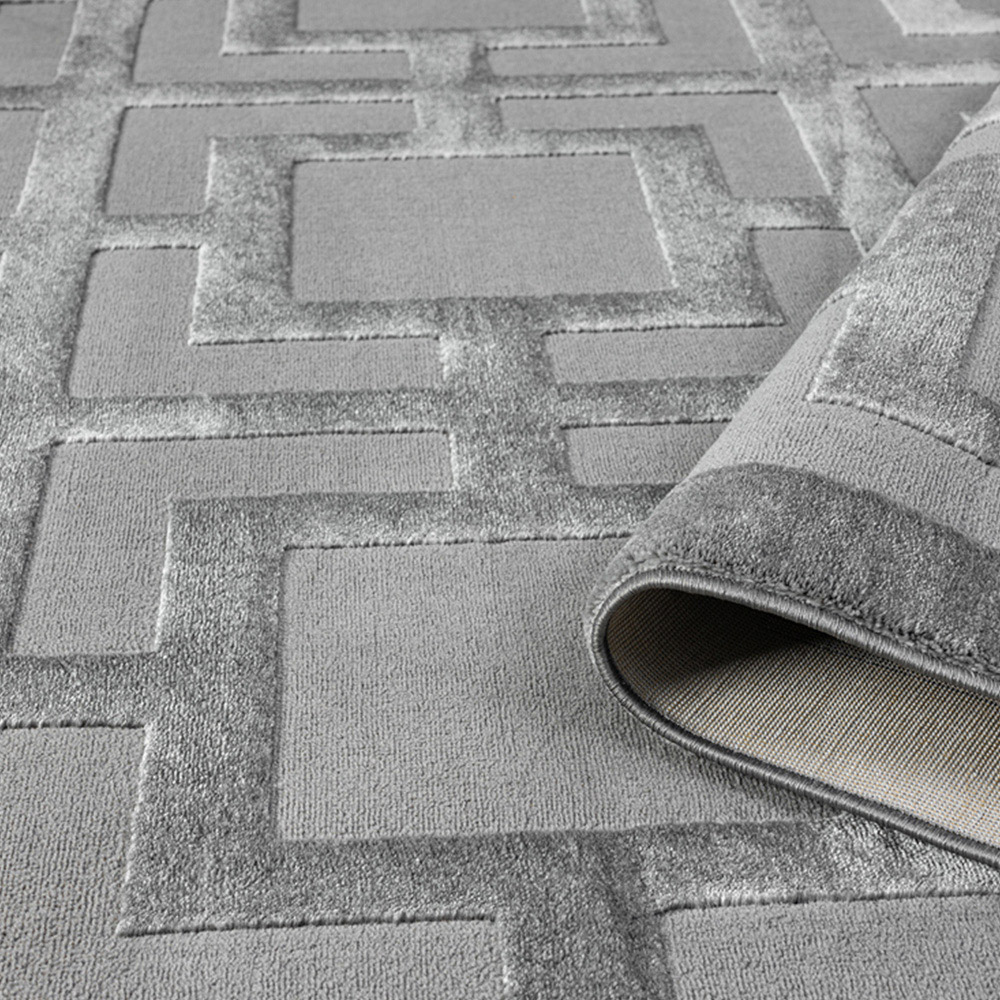 Desire Rugs Vellure Grey Metallic Sheen Maze Design Rug 160 x 230cm Image 4
