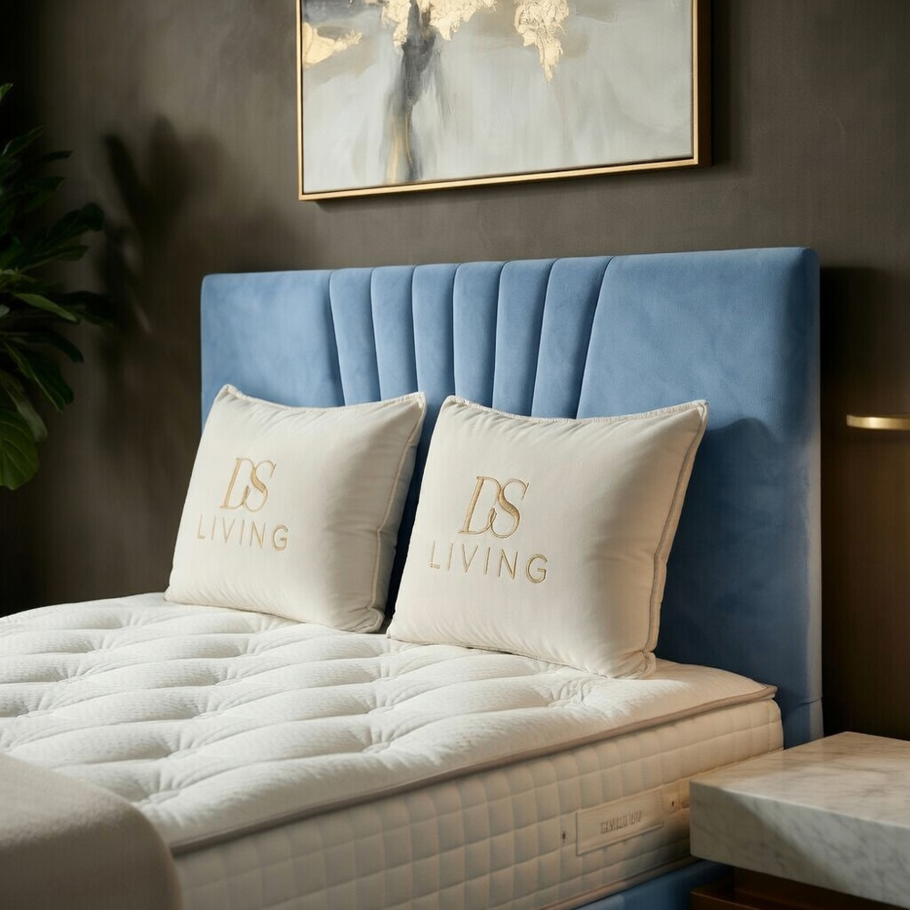 DS Living Vesper Double Sky Blue Ottoman Bed Image 3