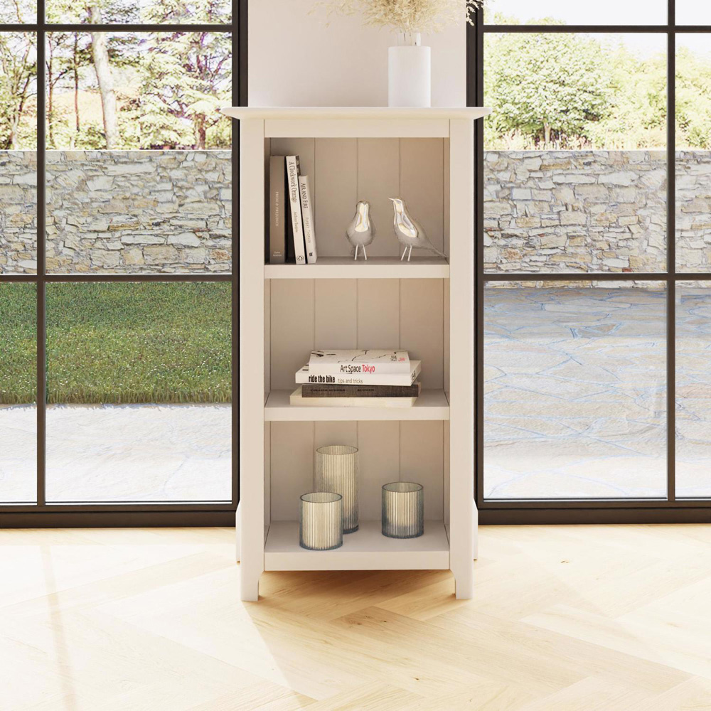 FWStyle Palma 3 Tier White Ready Assembled Bookcase Image 6