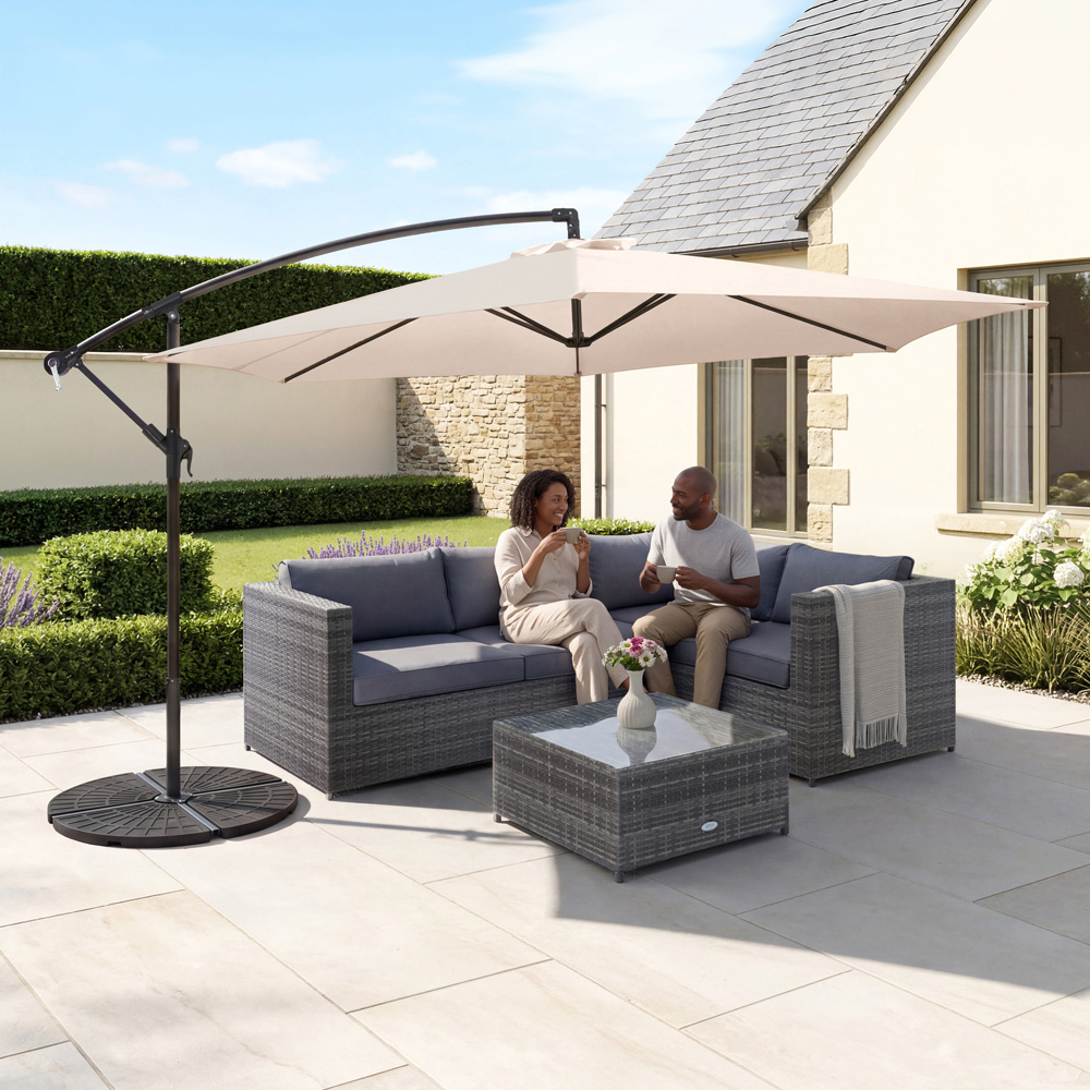 Charles Bentley Light Grey Hanging Cantilever Parasol 3m Image 7