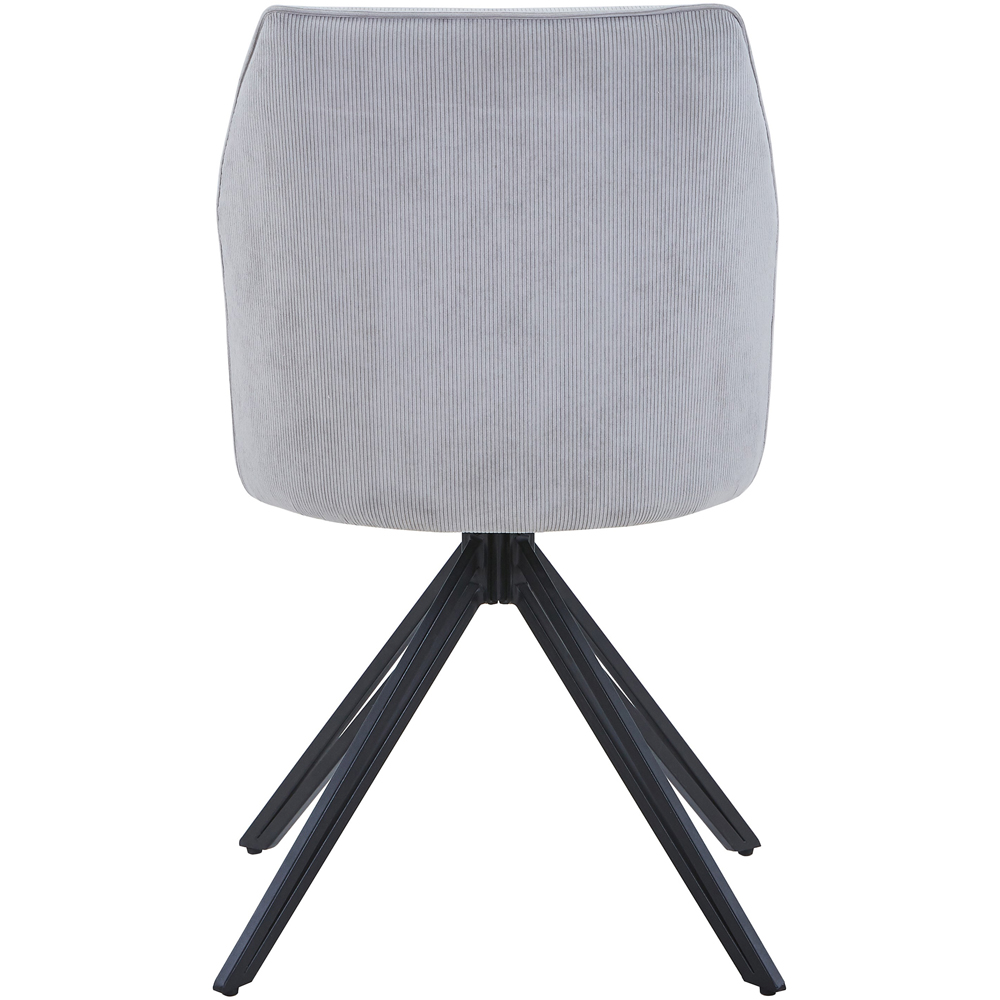 Core Products Aspen Set of 2 Light Grey Cord Fabric Swivel Dining Chair Image 3