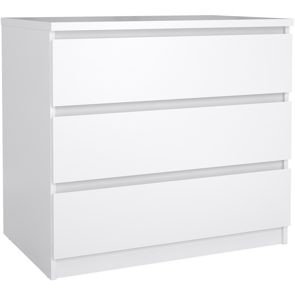 Florence 3 Drawer White High Gloss Chest of Drawers Image 2