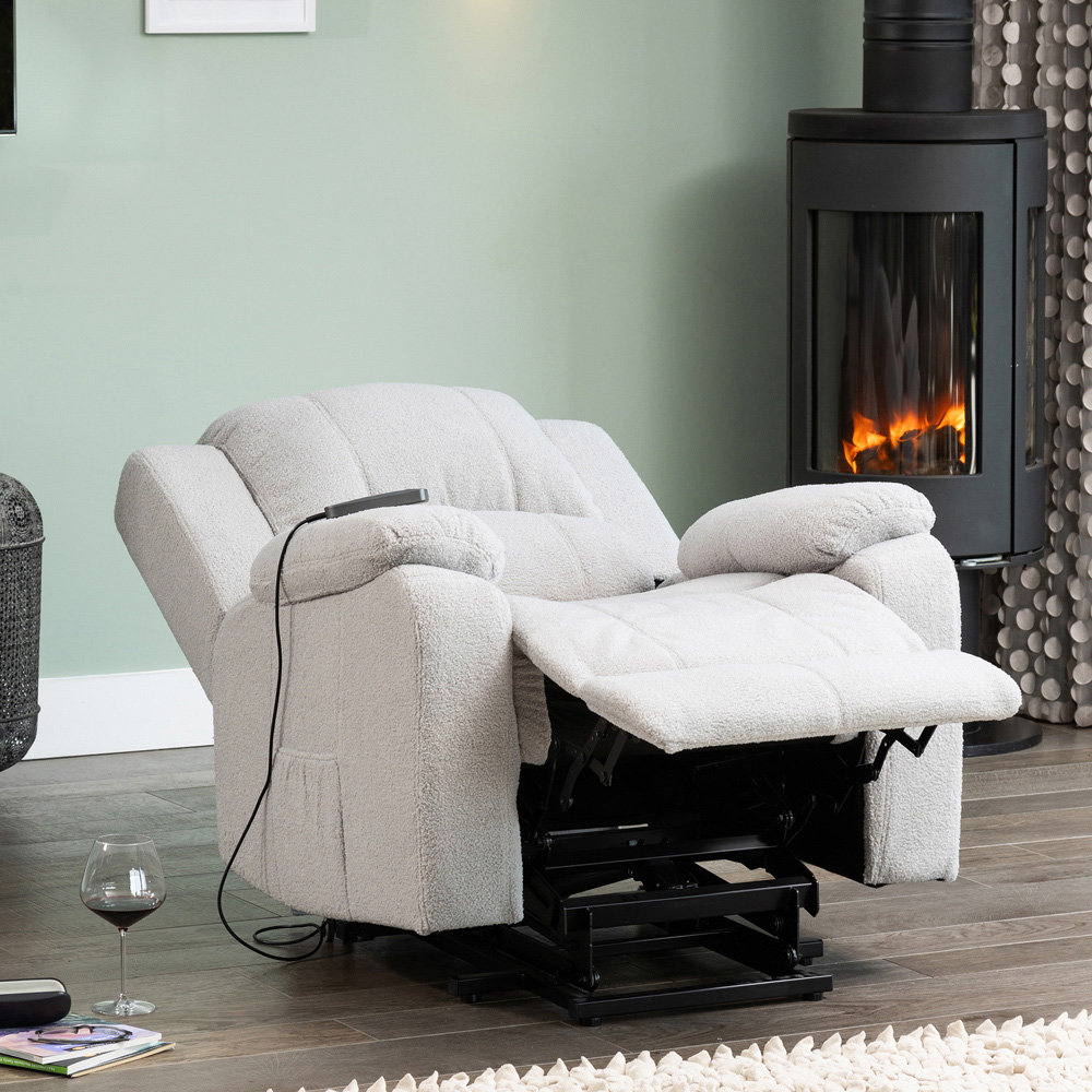 Artemis Home Ellington Light Grey Massage and Heat Electric Lift Assist Recliner Chair Image 3