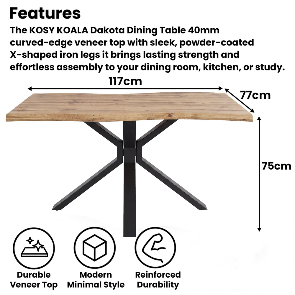 Kosy Koala 4 Seater Velvet Wooden Rectangle Dining Set Black Image 4