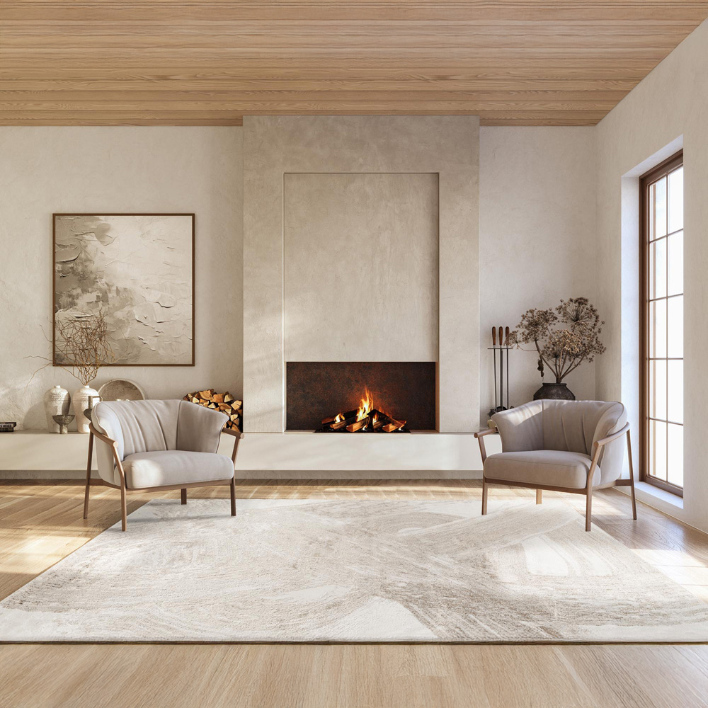 Desire Rugs Elysium Modern Abstract Metallic Sheen Expression Pearl Rug 120 x 170cm Image 5