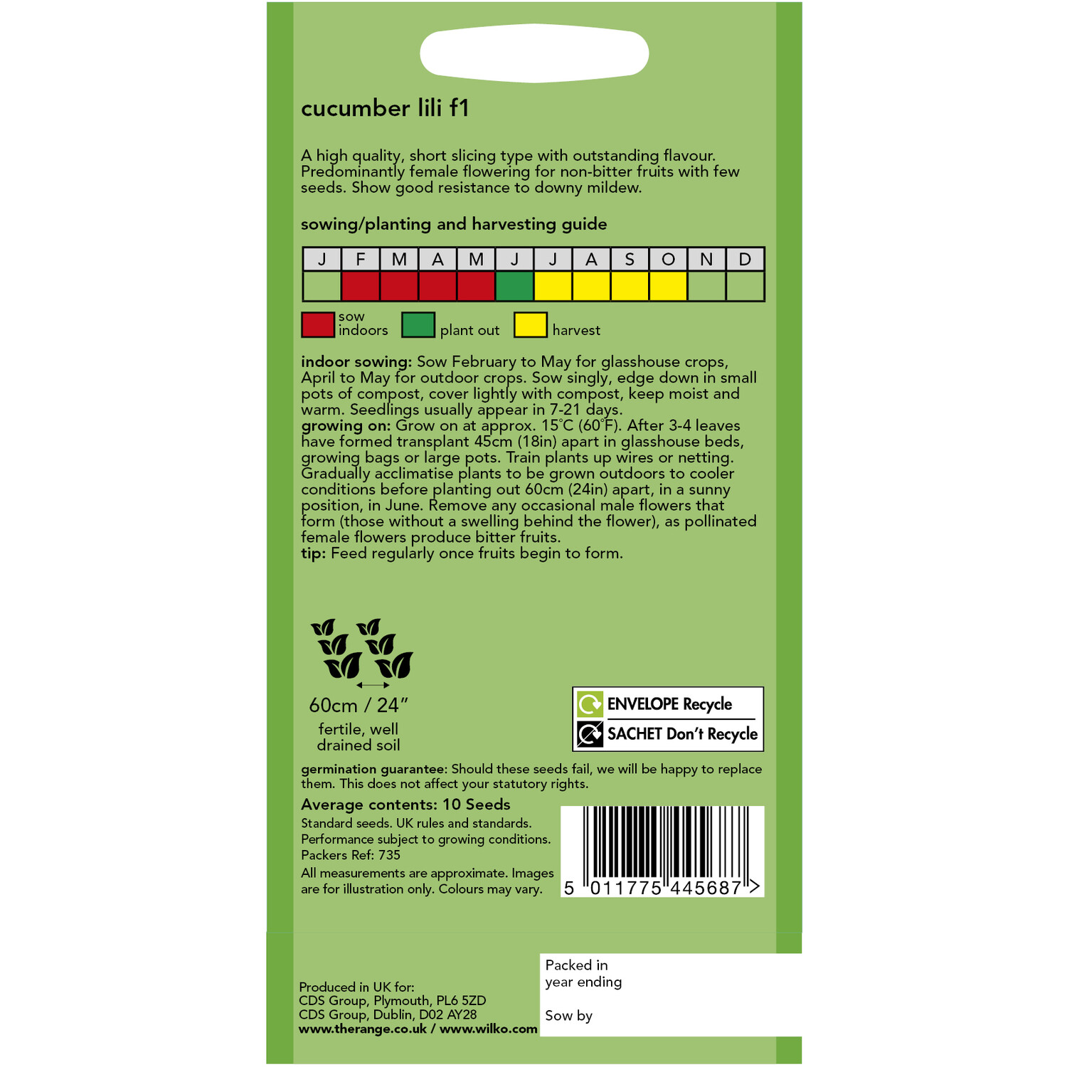 Cucumber Lili F1 Seeds Dark Green Image 2