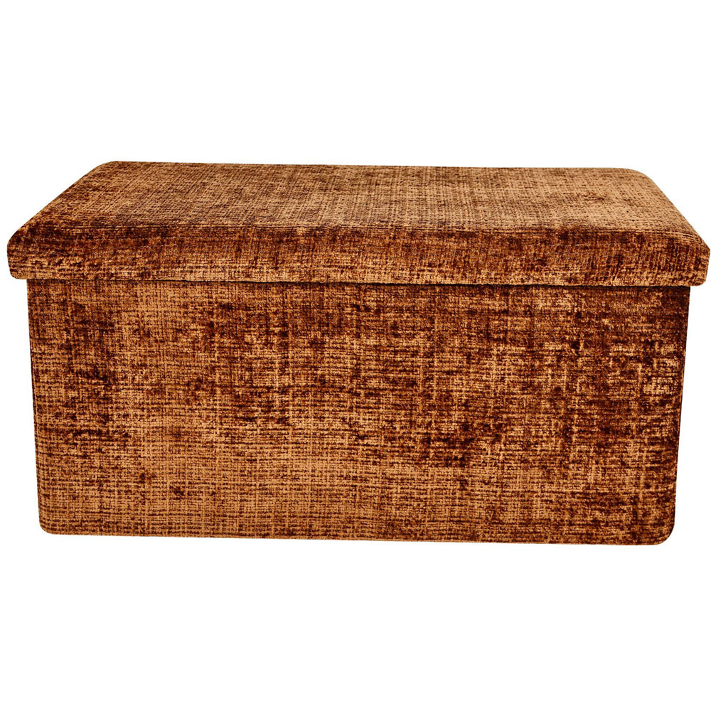 Chenille Storage Trunk Burnt Orange Image 2