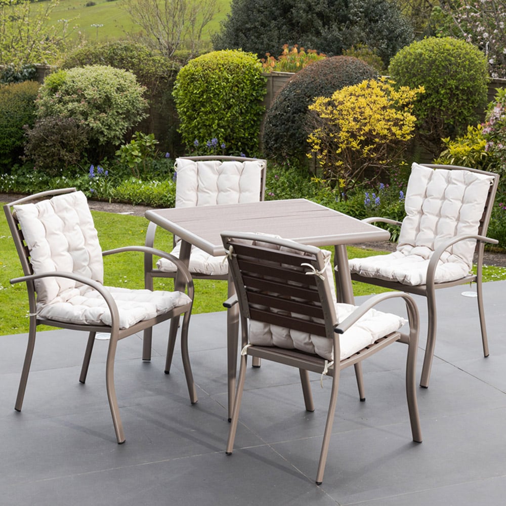 Artemis Home Delamere 4 Seater Outdoor Dining Set with Seat Cushions Homebase