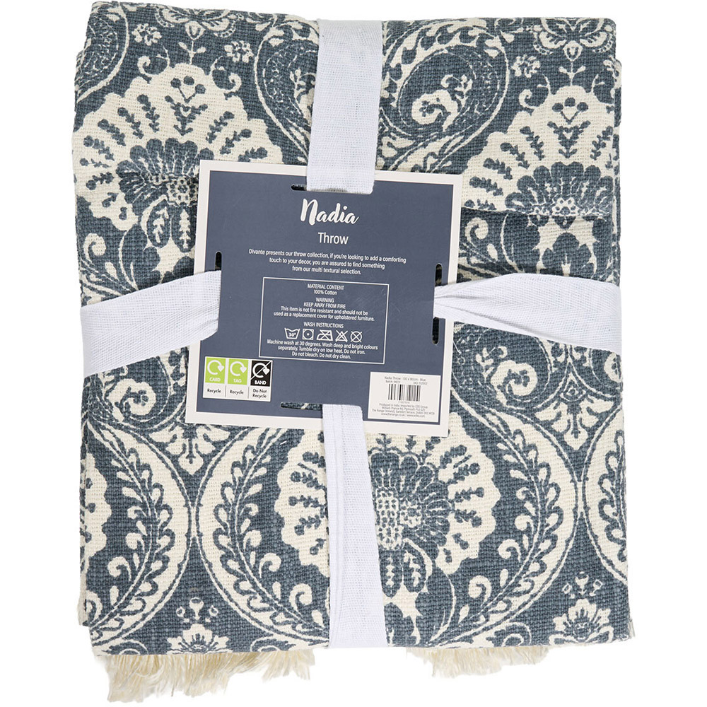 Nadia Printed Throw Blue Image 2