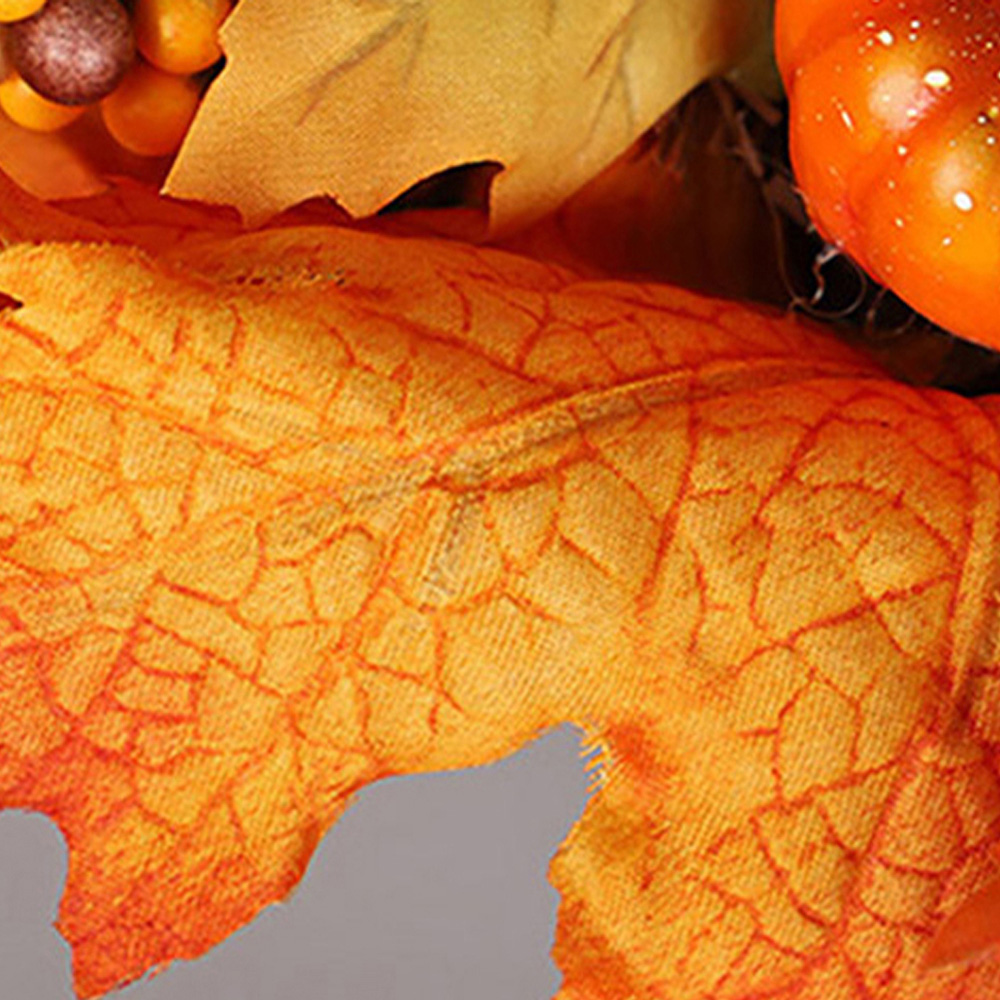 Living and Home LED Wreath with Maple Leaves Pumpkins Berries and Pinecones 60cm Image 3