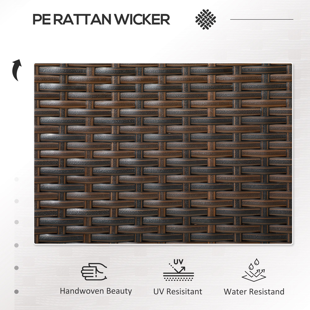 Outsunny 2 Seater Brown Rattan Companion Seat Image 4