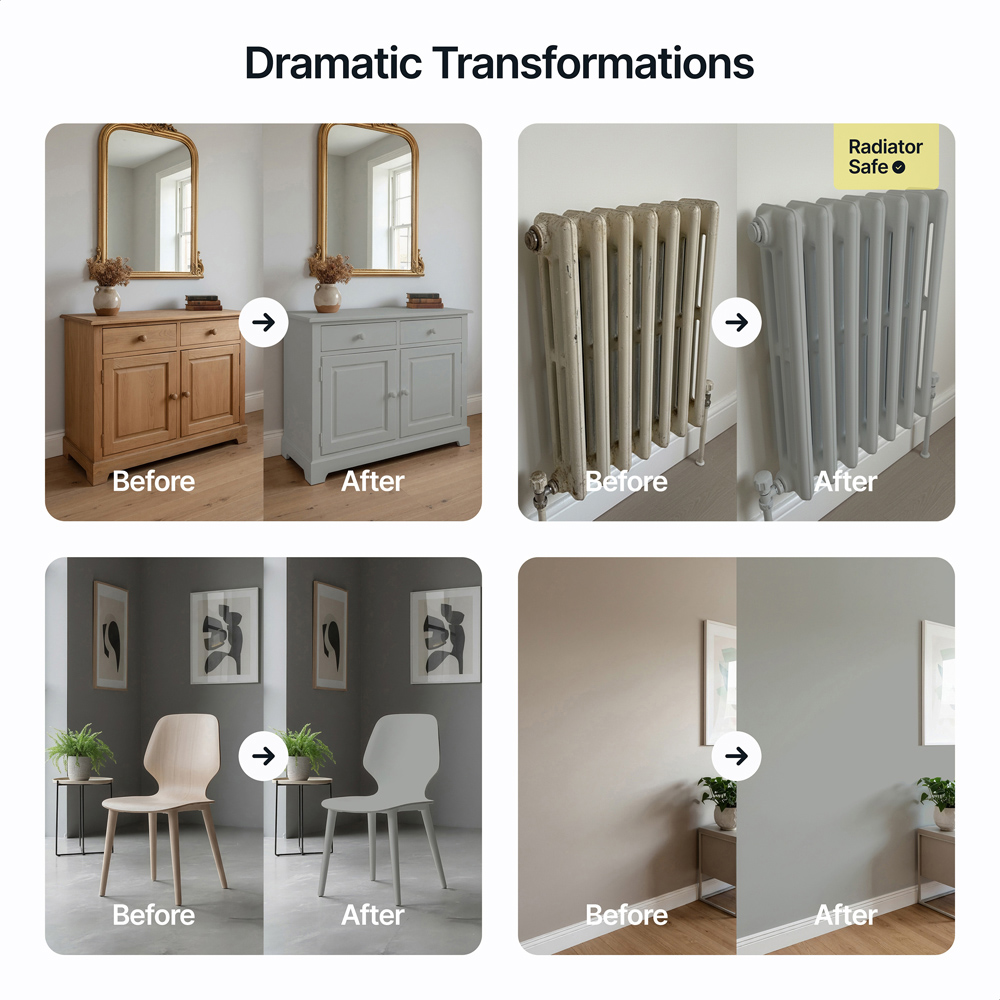 Hemway Dove Grey Furniture and Walls Matt Chalk Paint 1L Image 5