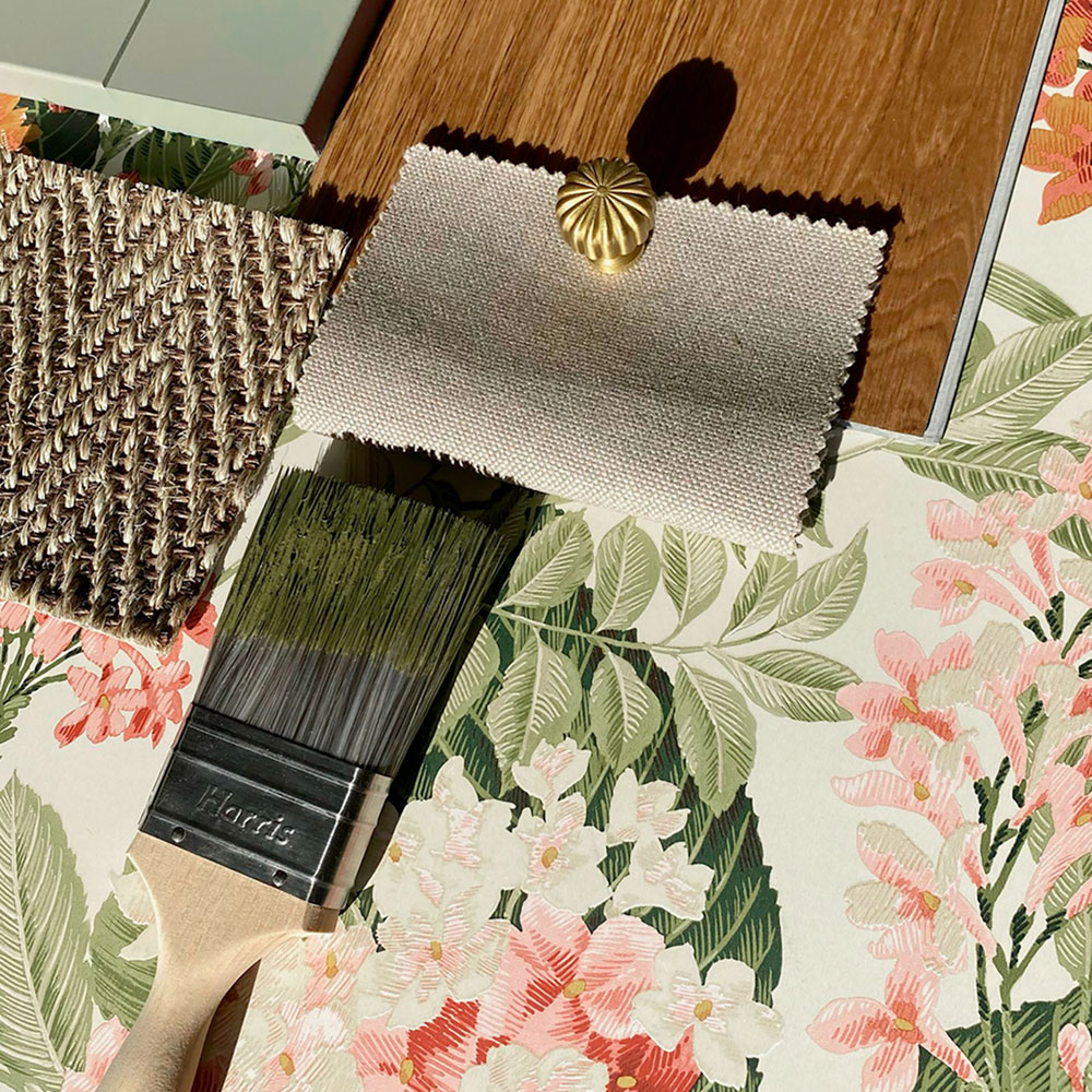 Belgravia Decor Misaki Sage and Orange Wallpaper Image 3