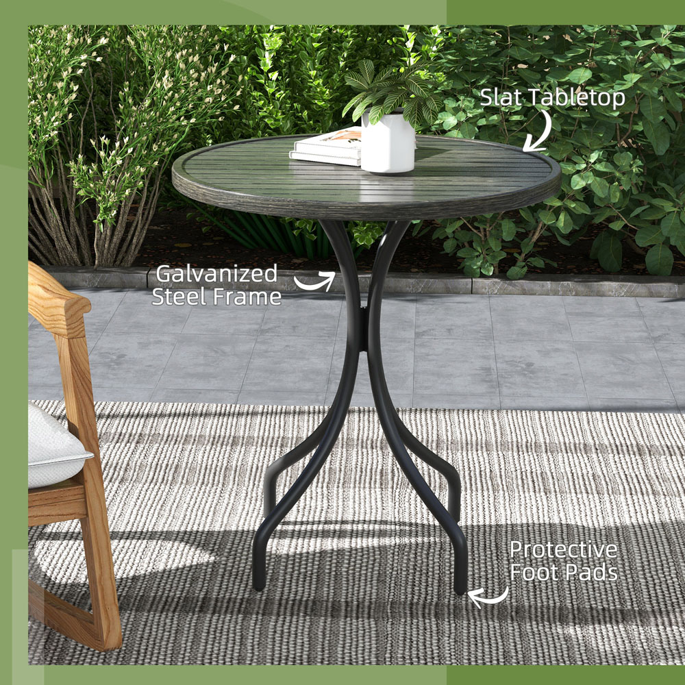 Outsunny Grey Round Garden Side Table Image 8