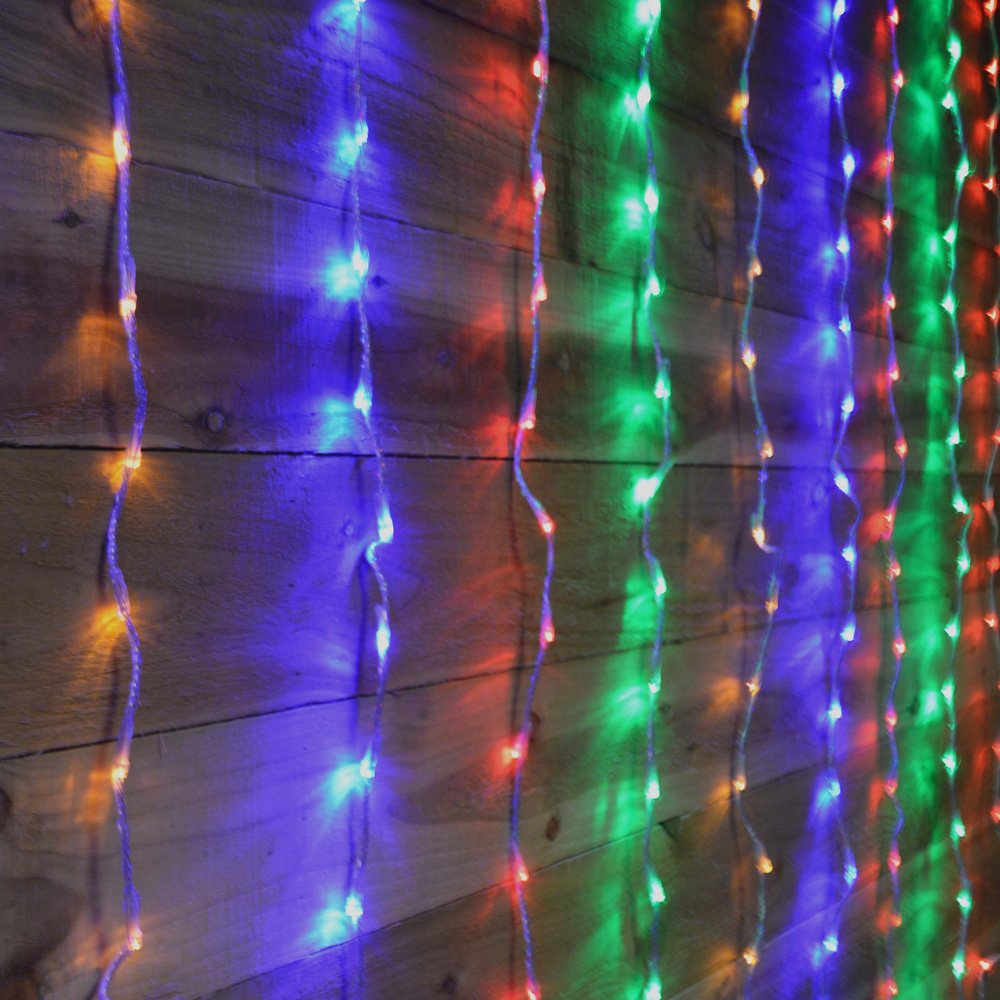 Premier 240 Multicolour LED Cascading Waterfall Effect Curtain Light 1.5 x 2m Image 3