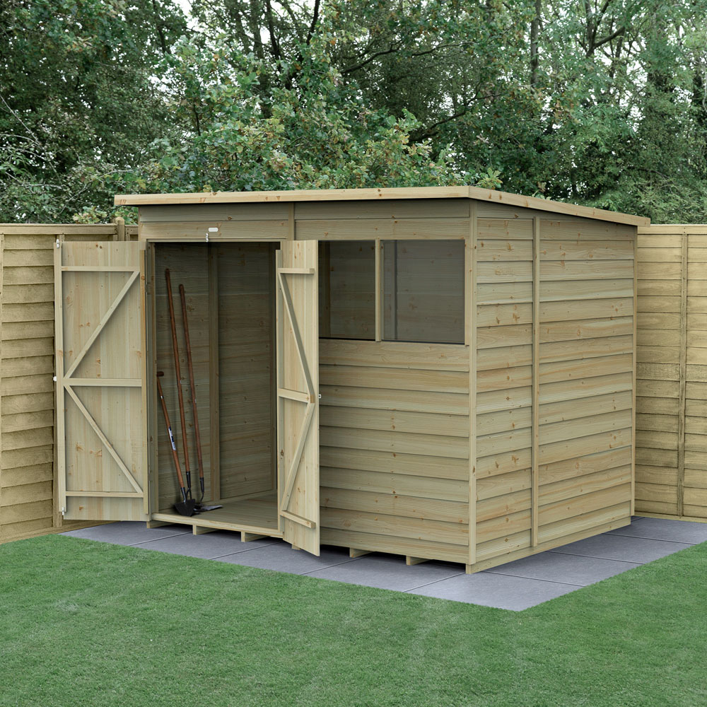 Forest Garden 4LIFE 8 x 6ft Double Door Pent Shed Image 2