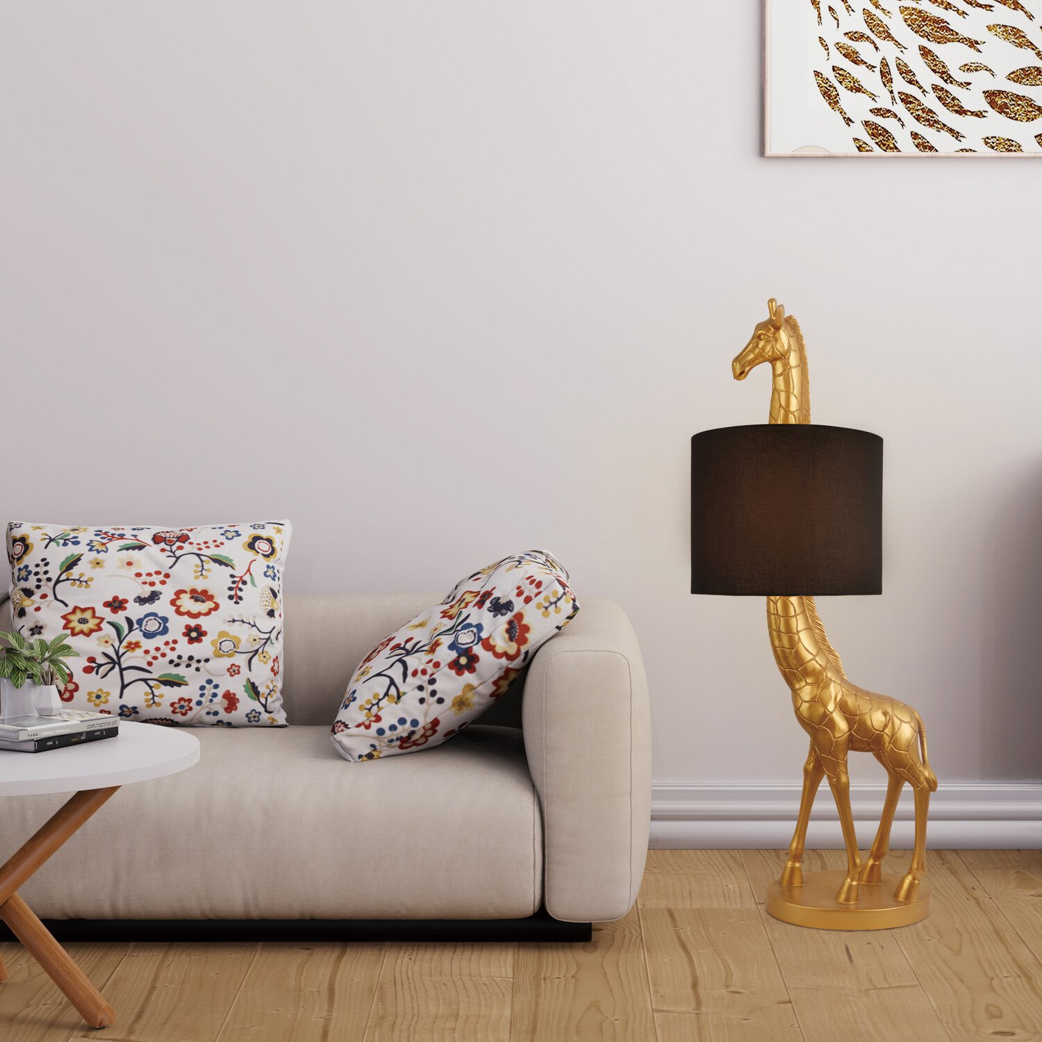 Giraffe Floor Lamp Black and Gold Image 2