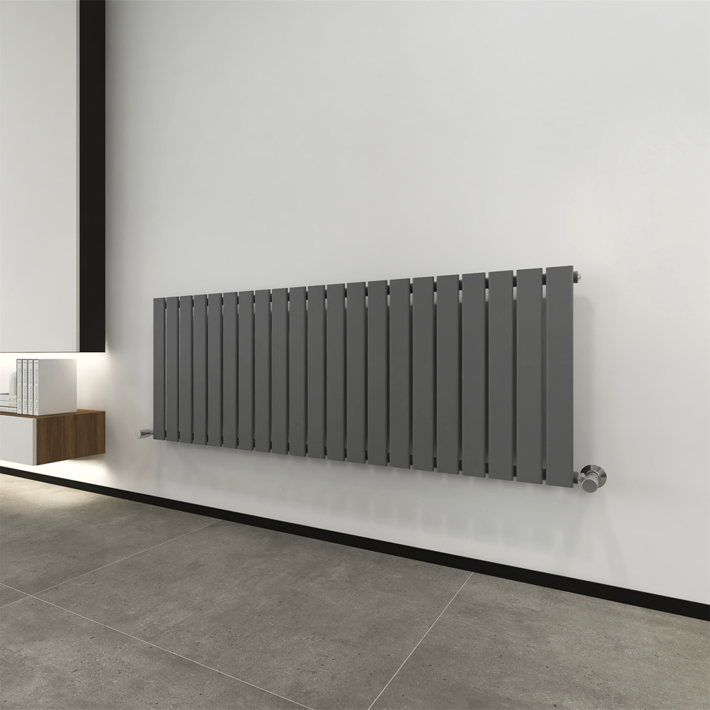 Anthracite 4484 BTU Single Flat Panel Vertical Column Radiator 600 x 1428mm Image 2